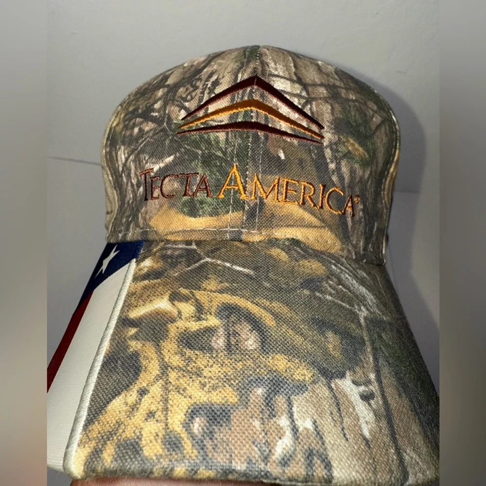 Real Tree Texas Flag Camouflage Tecta America Hat Adjustable Hunting Outdoors OS